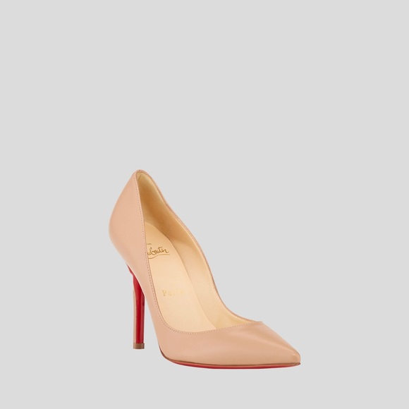 🆕 👠 CHRISTIAN LOUBOUTIN
Apostrophy Leather Pumps Color: Nude Nappa ✨Size: 38.5 - Picture 3 of 10